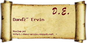 Danó Ervin névjegykártya