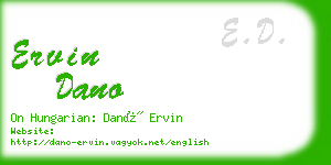 ervin dano business card